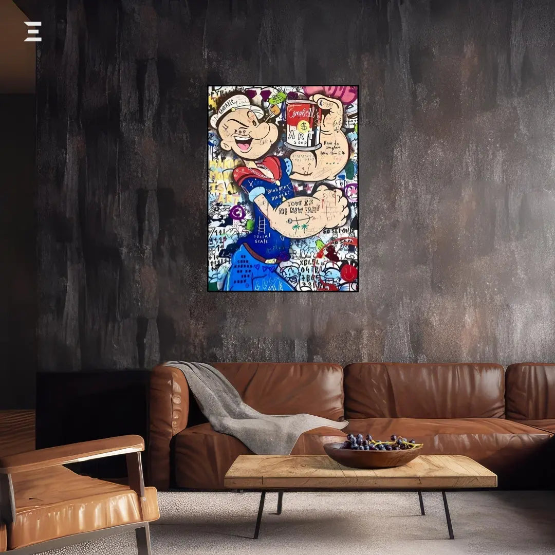 Popeye Graffiti Resin Wall Art – Pop Art Collectible Frame | IBRELIA IBRELIA