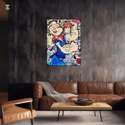 Popeye Graffiti Resin Wall Art – Pop Art Collectible Frame | IBRELIA IBRELIA