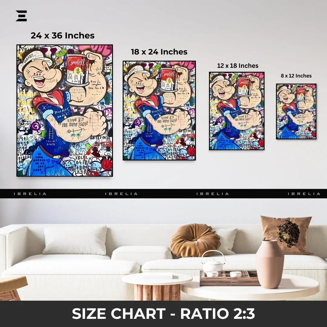 Popeye Graffiti Resin Wall Art – Pop Art Collectible Frame | IBRELIA IBRELIA