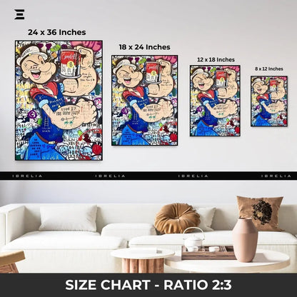 Popeye Graffiti Resin Wall Art – Pop Art Collectible Frame | IBRELIA IBRELIA