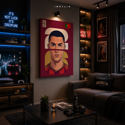 Cristiano Ronaldo Portugal FIFA World Cup 2026 Minimalist Wrapped Frame Wall Art | IBRELIA™