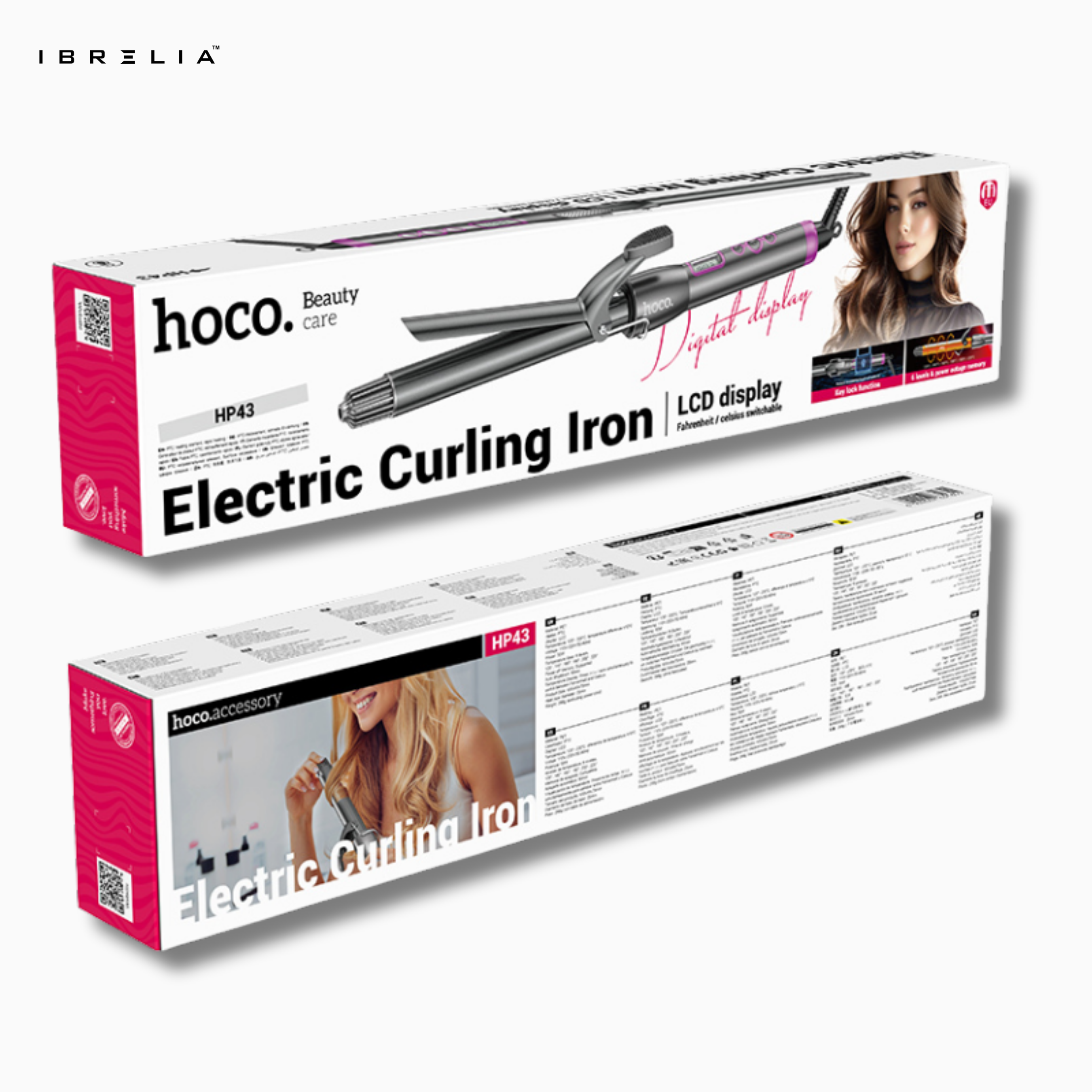 HOCO HP43 Electric Curling Iron (Digital Display) | 25mm Barrel | 120–220°C | Fast Heating | IBRELIA™