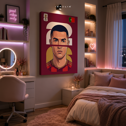 Cristiano Ronaldo Portugal FIFA World Cup 2026 Minimalist Wrapped Frame Wall Art | IBRELIA™