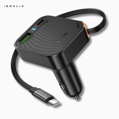 HOCO NZ18 Guardian PD65W Car Charger with Retractable Cable (2C1A) | IBRELIA™