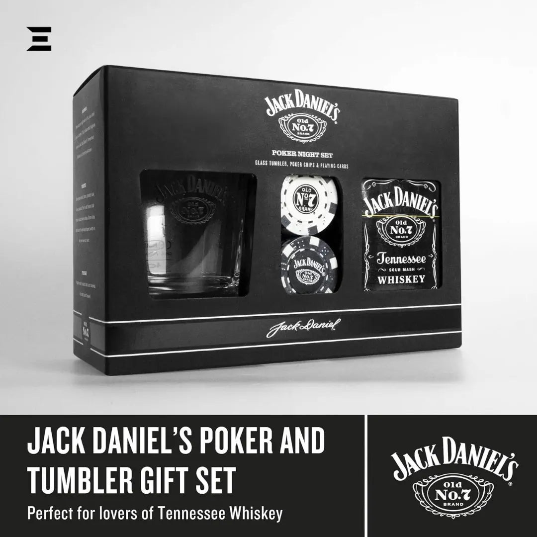 Jack Daniel’s Poker Night Gift Set – Tumbler, Chips & Playing Cards IBRELIA