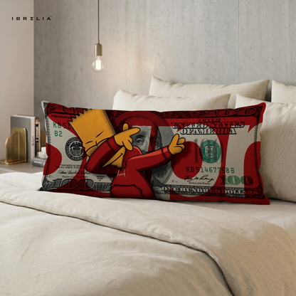 IBRELIA™ Street Money Bart Ultra Wide Cushion – Premium Jute Luxury Sofa Pillow (46 x 19 Inches) IBRELIA