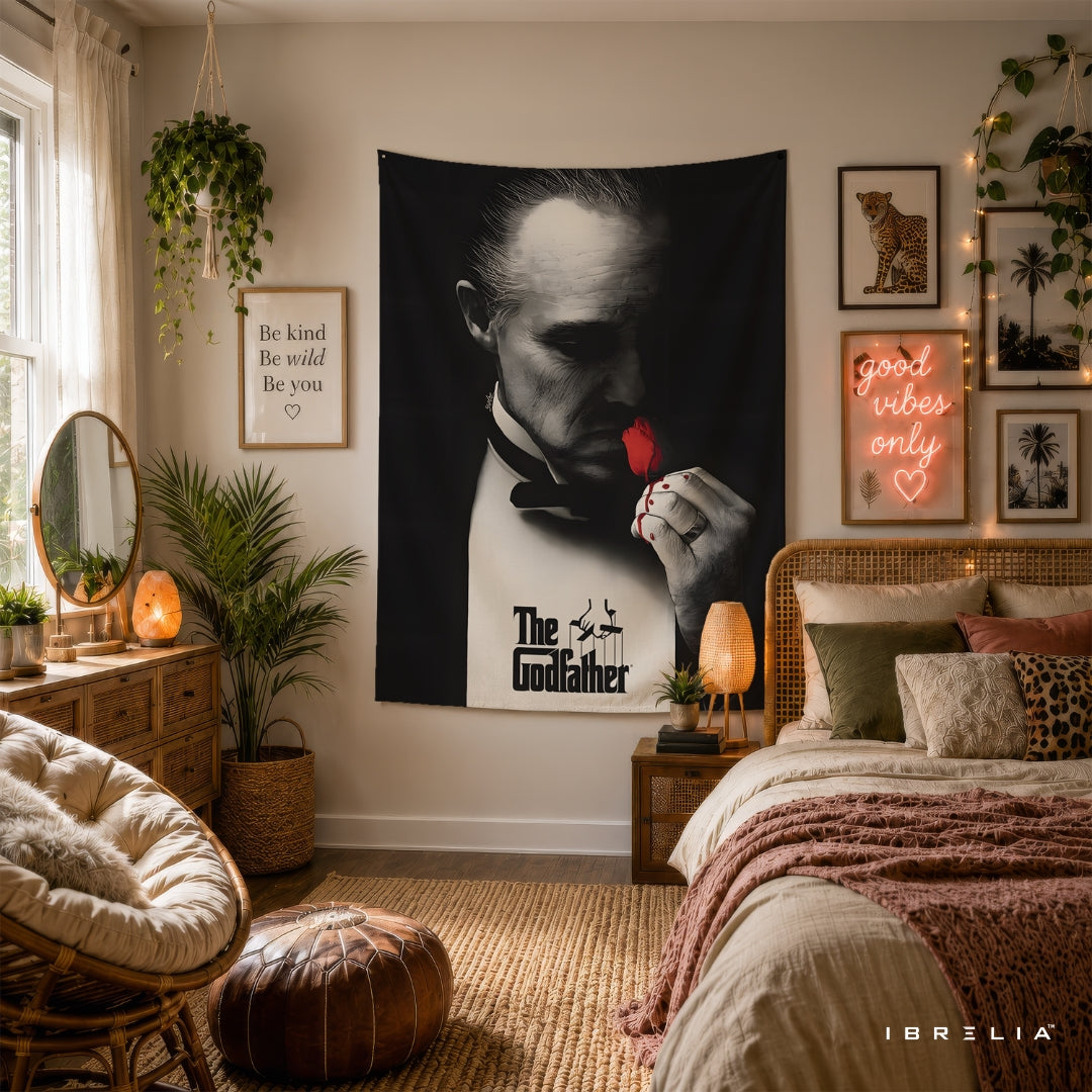 The Godfather Rose Tapestry – Iconic Movie Wall Hanging for Home, Office & Man Cave