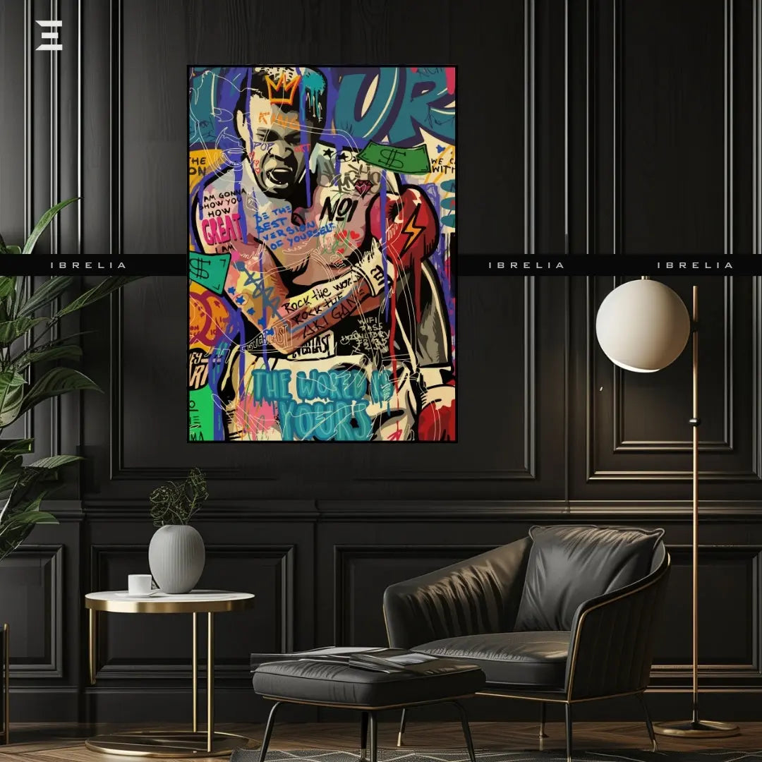 Muhammad Ali Graffiti Resin Wall Art – Limited Edition of 100 (18x24 Inches | Framed) IBRELIA