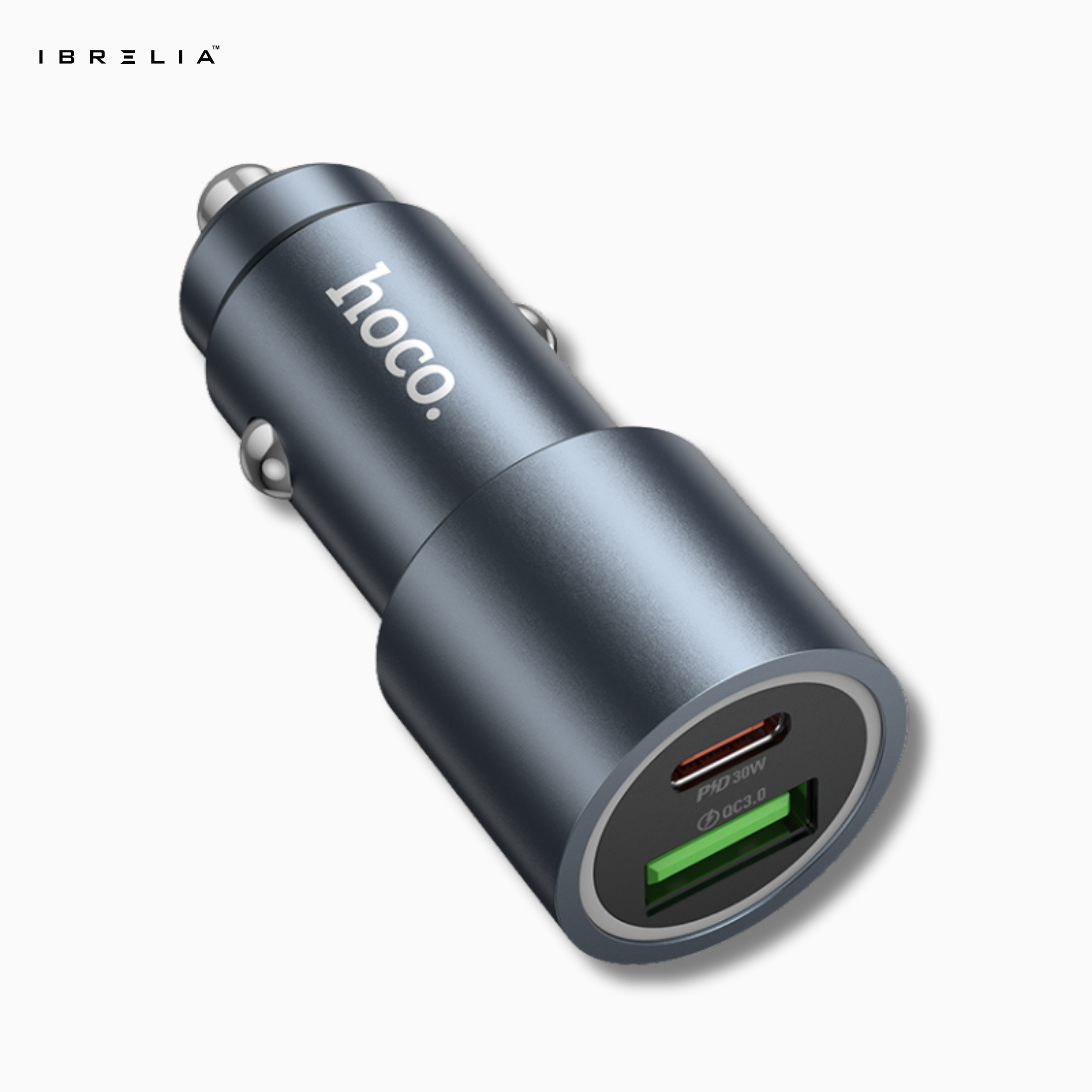 HOCO Z60 Bloom 48W Dual-Port Car Charger – PD30W + QC3.0 Fast Charging | IBRELIA™