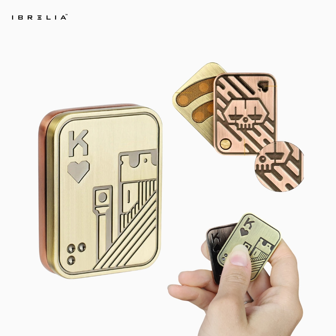 King & Skull Magnetic Metal Slider – Premium Fidget Toy (Gold & Copper Edition) IBRELIA