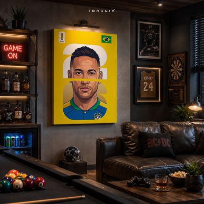Neymar Jr Brazil FIFA World Cup 2026 Minimalist Wrapped Frame Wall Art | IBRELIA™