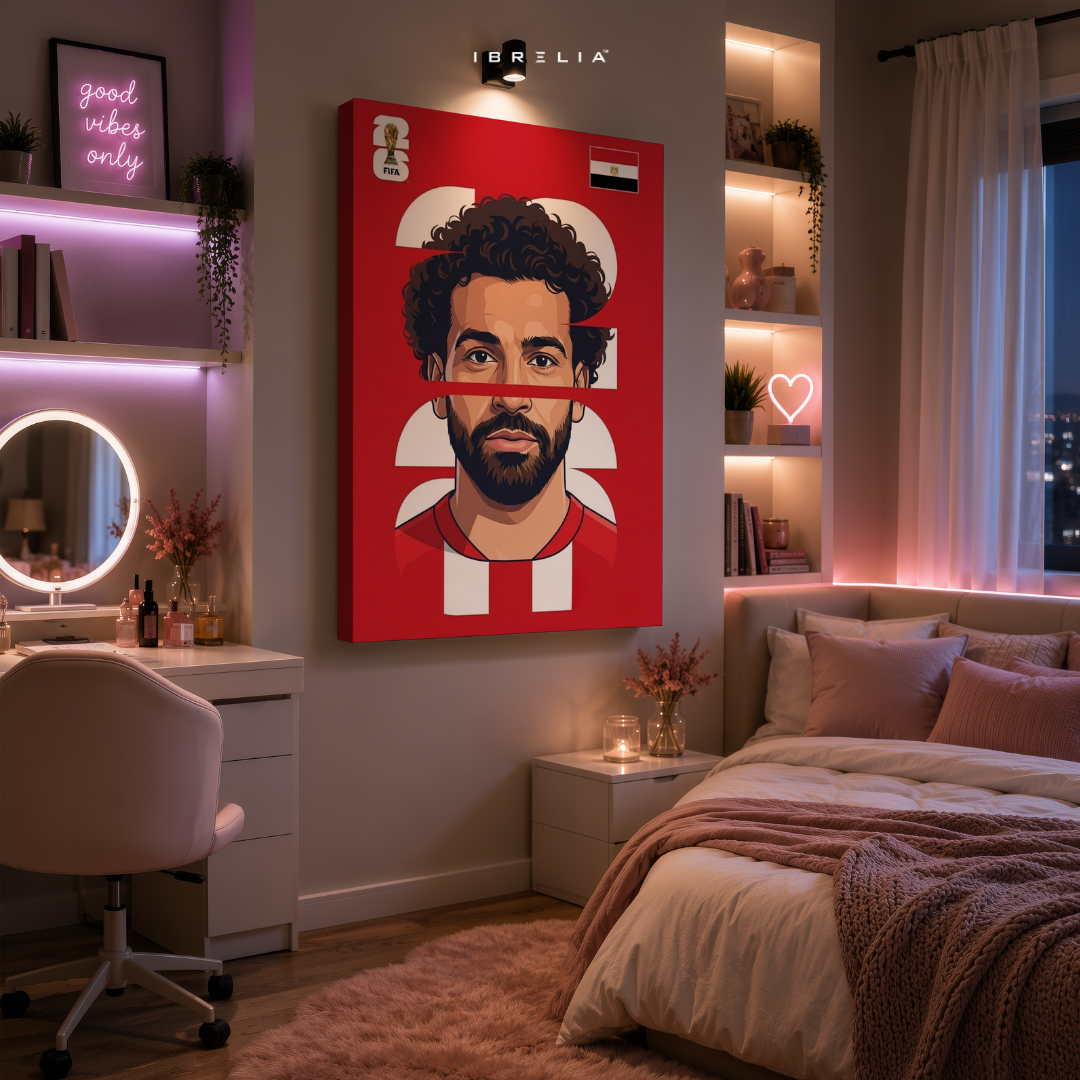 Mohamed Salah Egypt FIFA World Cup 2026 Minimalist Wrapped Frame Wall Art | IBRELIA™
