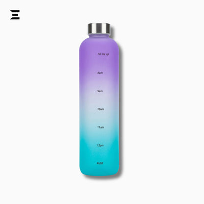 Purple Gradient Motivational Water Bottle with Time Marker | Daily Hydration Reminder Bottle | IBRELIA™ IBRELIA