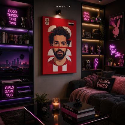Mohamed Salah Egypt FIFA World Cup 2026 Minimalist Wrapped Frame Wall Art | IBRELIA™