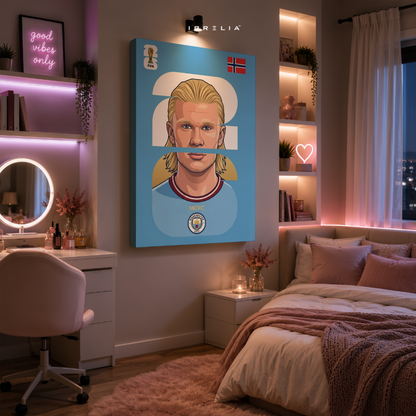 Erling Haaland Norway FIFA World Cup 2026 Minimalist Wrapped Frame Wall Art | IBRELIA™