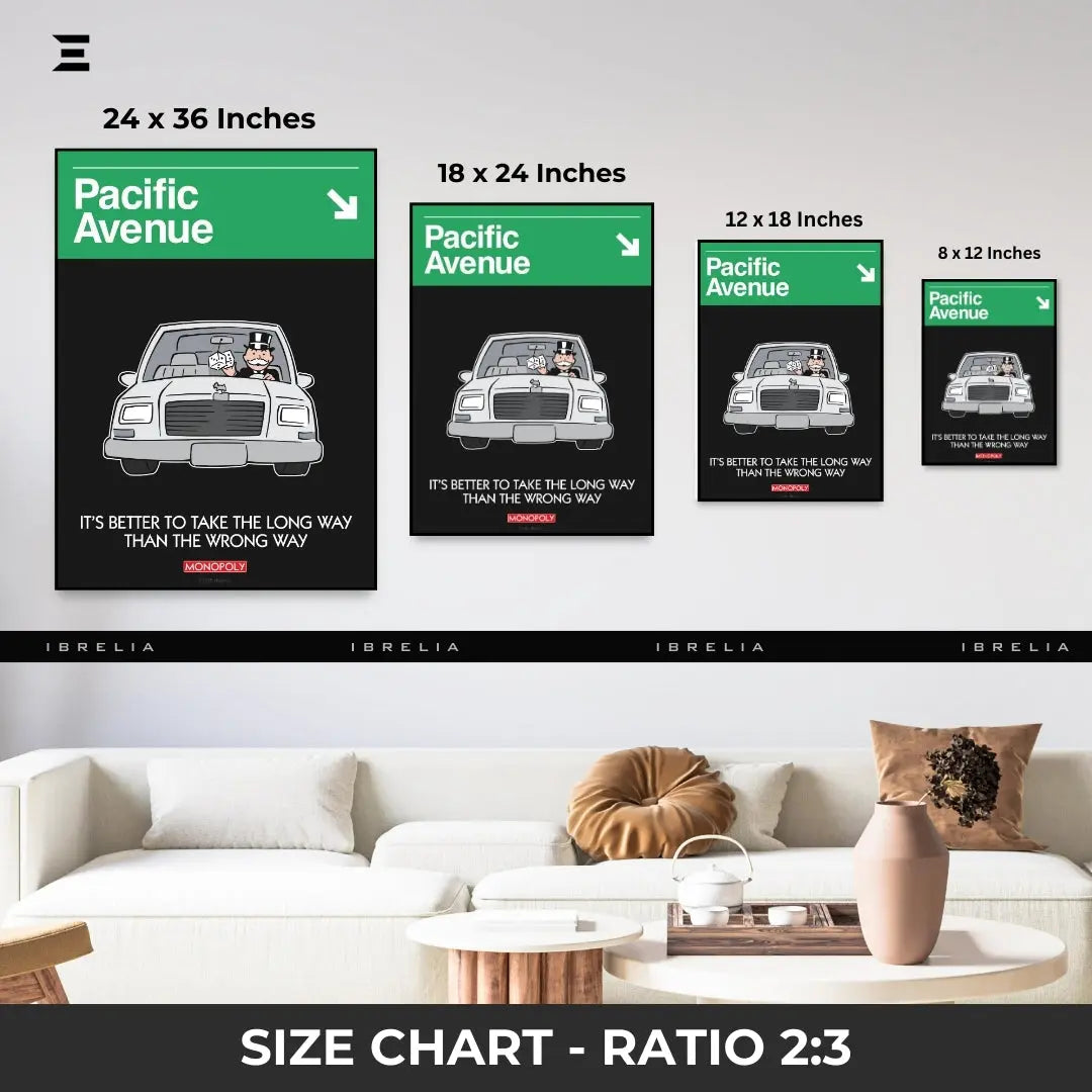 Monopoly “Pacific Avenue” Resin Wall Art – Collectible Game-Inspired Frame | IBRELIA IBRELIA