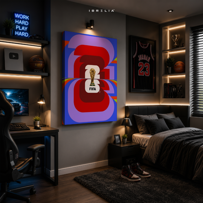 FIFA World Cup 2026 Official Emblem Abstract Wrapped Frame Wall Art | IBRELIA™