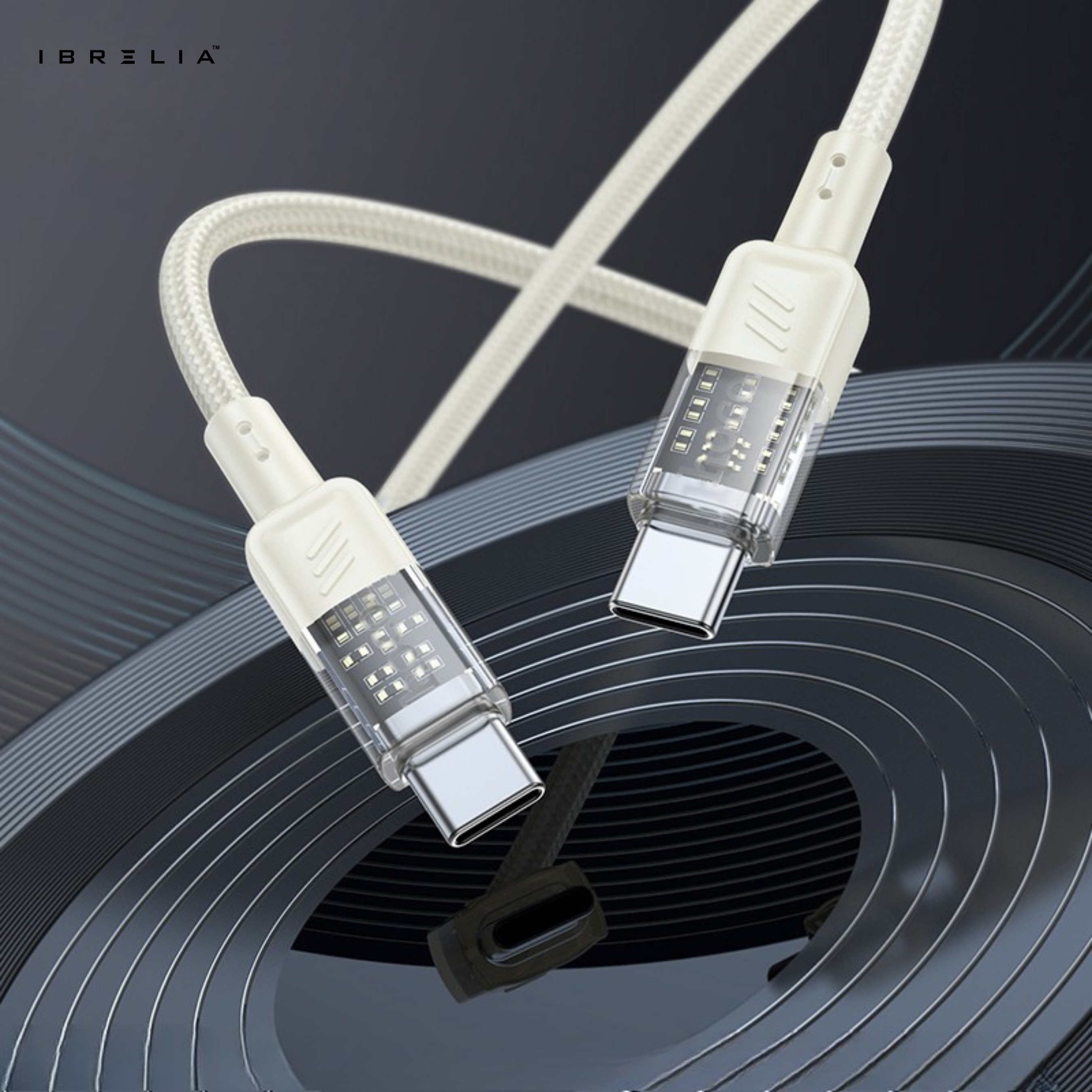 HOCO U129 Spirit Transparent 60W Fast Charging Cable (USB-C to USB-C) | IBRELIA™