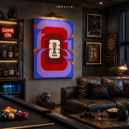 FIFA World Cup 2026 Official Emblem Abstract Wrapped Frame Wall Art | IBRELIA™