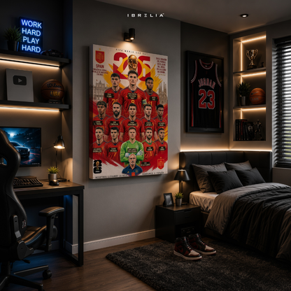 Spain FIFA World Cup 2026 Team Wall Art – La Roja Football Poster | IBRELIA™