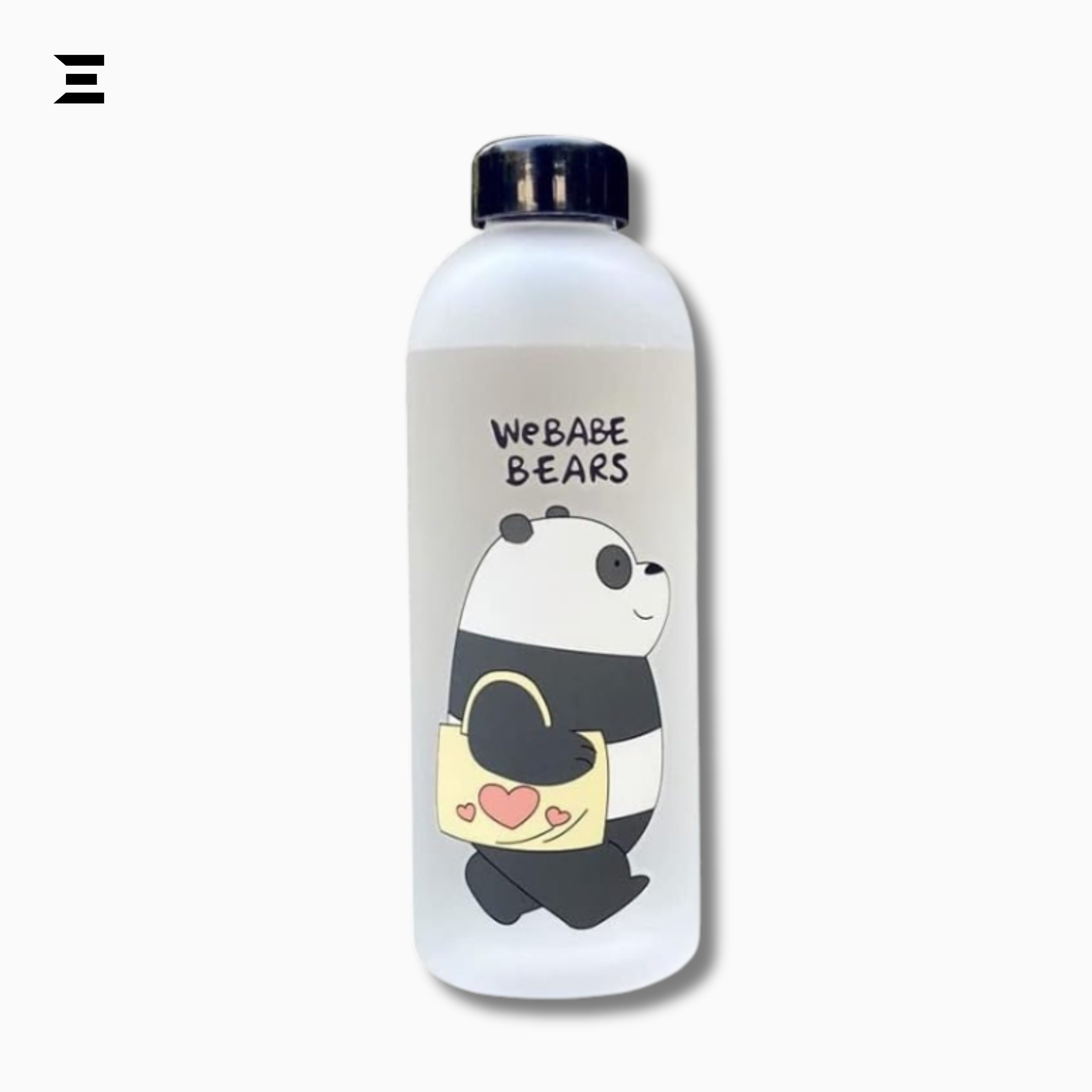 We Bare Bears Panda Cartoon Water Bottle with Straw – Matte Transparent Cute Drink Bottle | IBRELIA™ IBRELIA