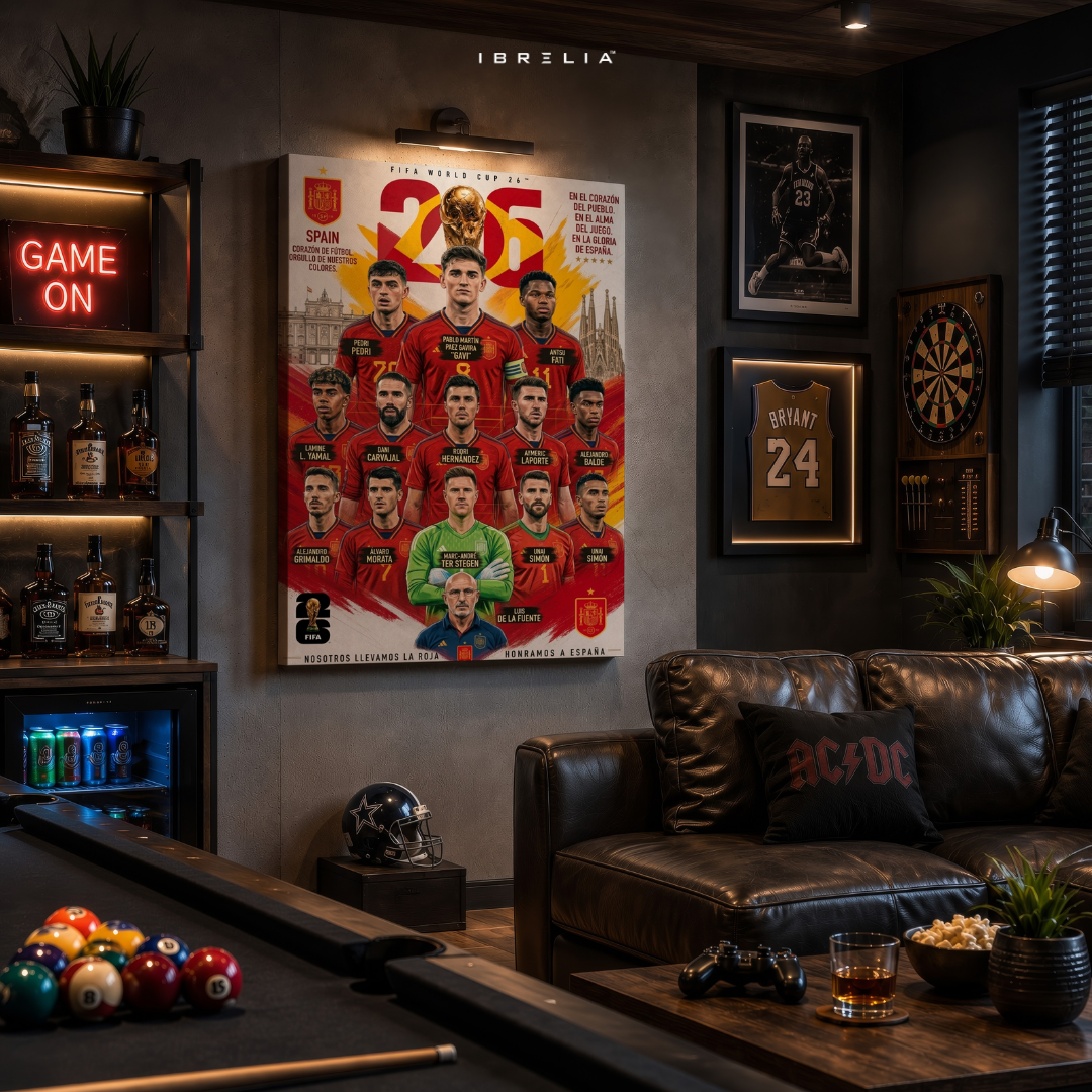 Spain FIFA World Cup 2026 Team Wall Art – La Roja Football Poster | IBRELIA™