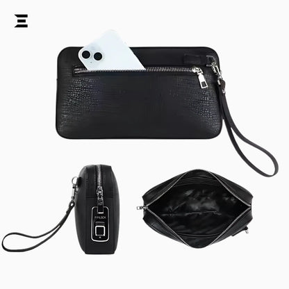 Luxury Fingerprint Lock Leather Clutch Bag – Secure Smart Handbag IBRELIA™ IBRELIA
