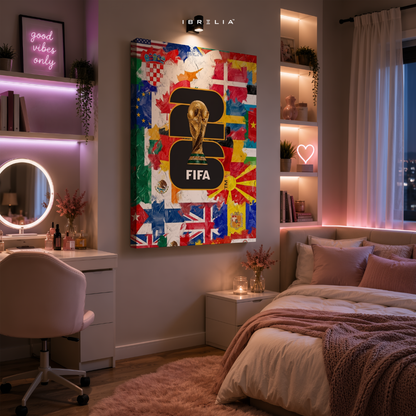 FIFA World Cup 2026 Global Nations Wrapped Frame Wall Art | International Football Edition | IBRELIA™