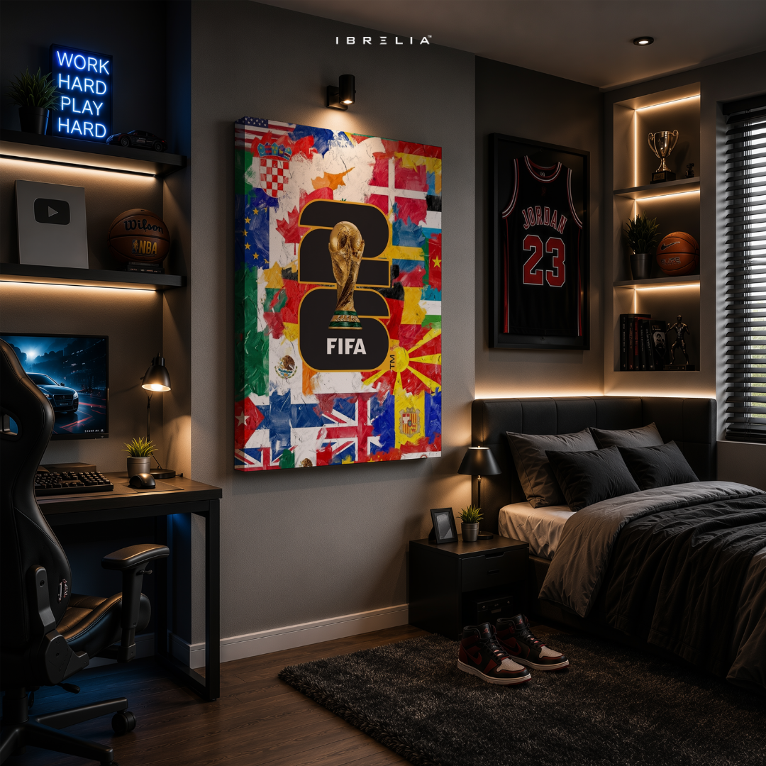 FIFA World Cup 2026 Global Nations Wrapped Frame Wall Art | International Football Edition | IBRELIA™