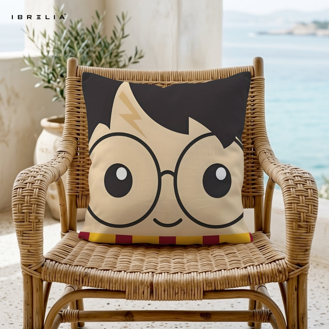 Harry Potter Cartoon Cushion 15x15 Inch | Wizard Aesthetic Pillow | IBRELIA™ IBRELIA
