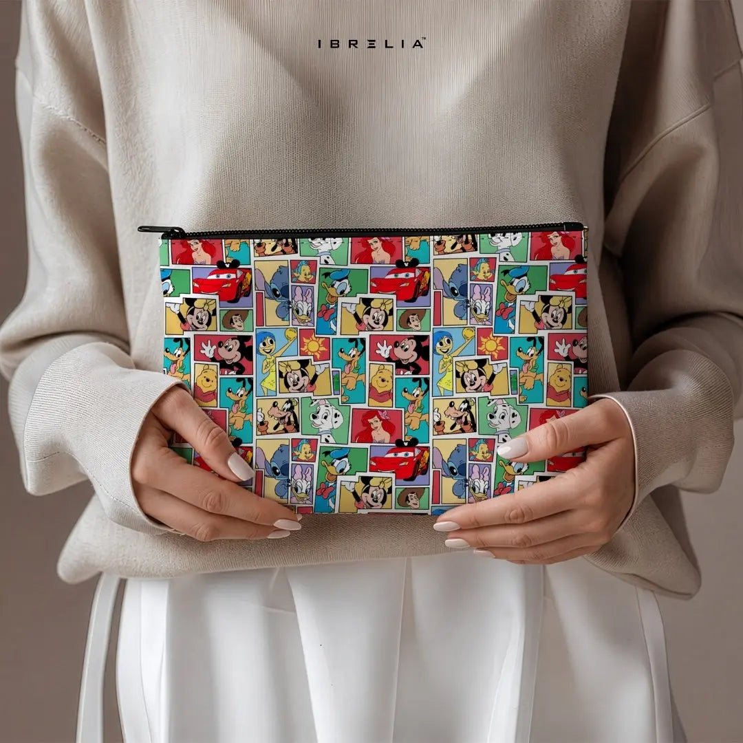 Pop Culture Collage Makeup & Pencil Pouch – Double-Sided Print – IBRELIA™