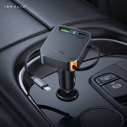 HOCO NZ18 Guardian PD65W Car Charger with Retractable Cable (2C1A) | IBRELIA™