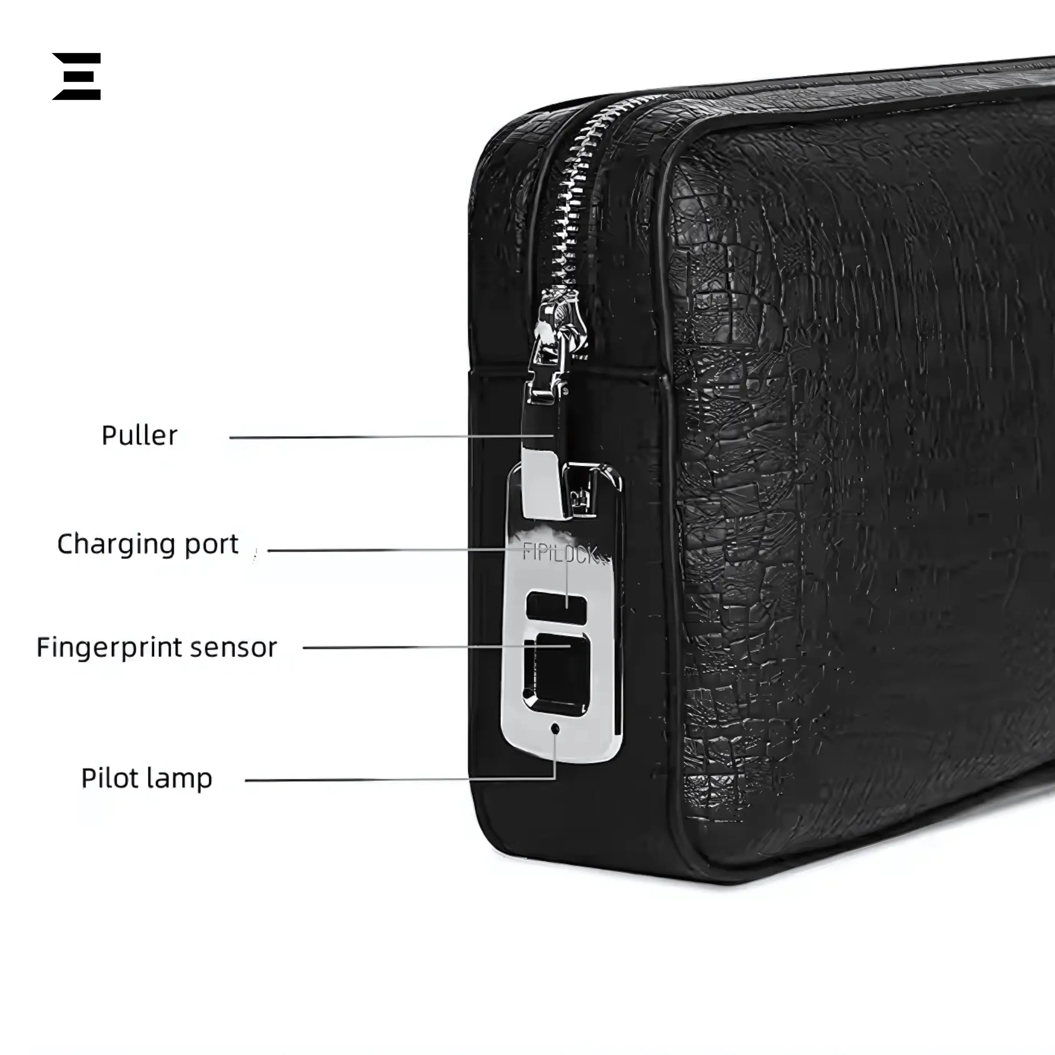 Luxury Fingerprint Lock Leather Clutch Bag – Secure Smart Handbag IBRELIA™ IBRELIA