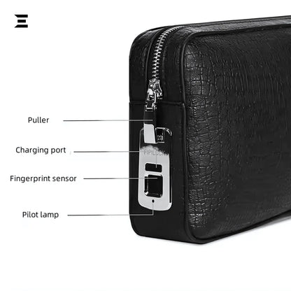 Luxury Fingerprint Lock Leather Clutch Bag – Secure Smart Handbag IBRELIA™ IBRELIA