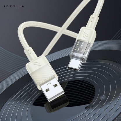 HOCO U129 Spirit Transparent 3A Charging Cable (USB-A to Type-C) | IBRELIA™