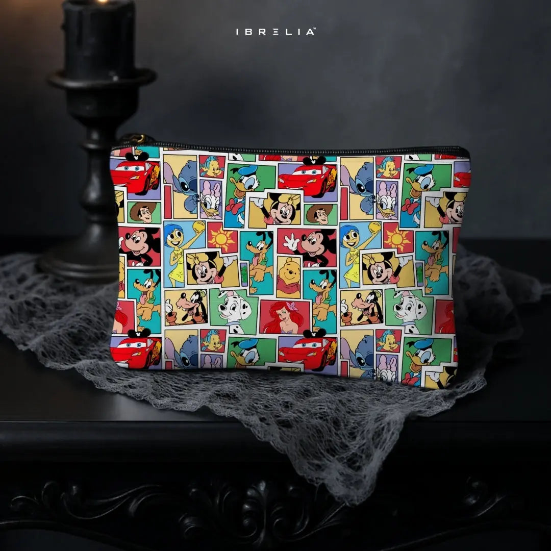 Pop Culture Collage Makeup & Pencil Pouch – Double-Sided Print – IBRELIA™