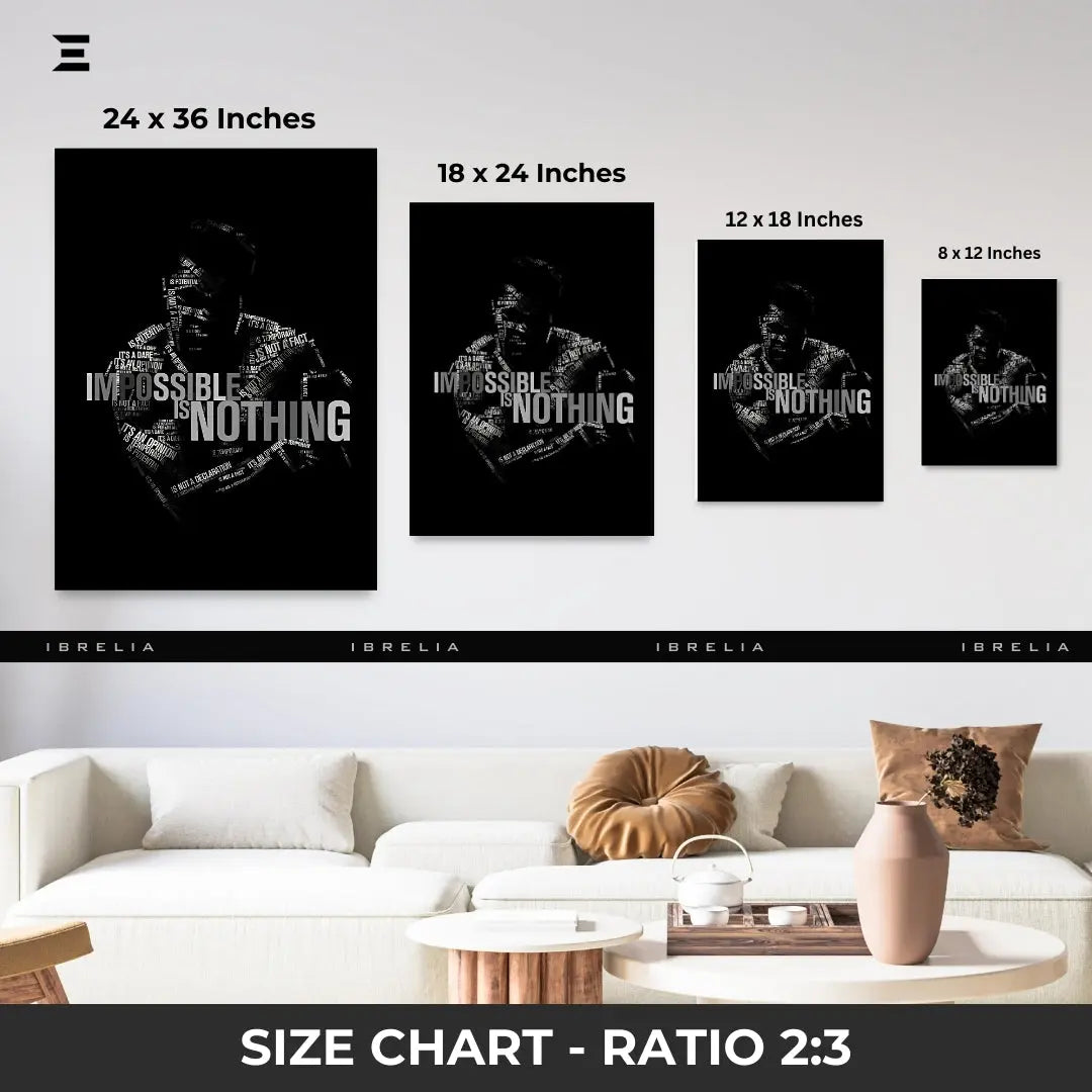 Premium Resin Coated Wall Art – Muhammad Ali Risk Quote Frame | IBRELIA Pakistan IBRELIA