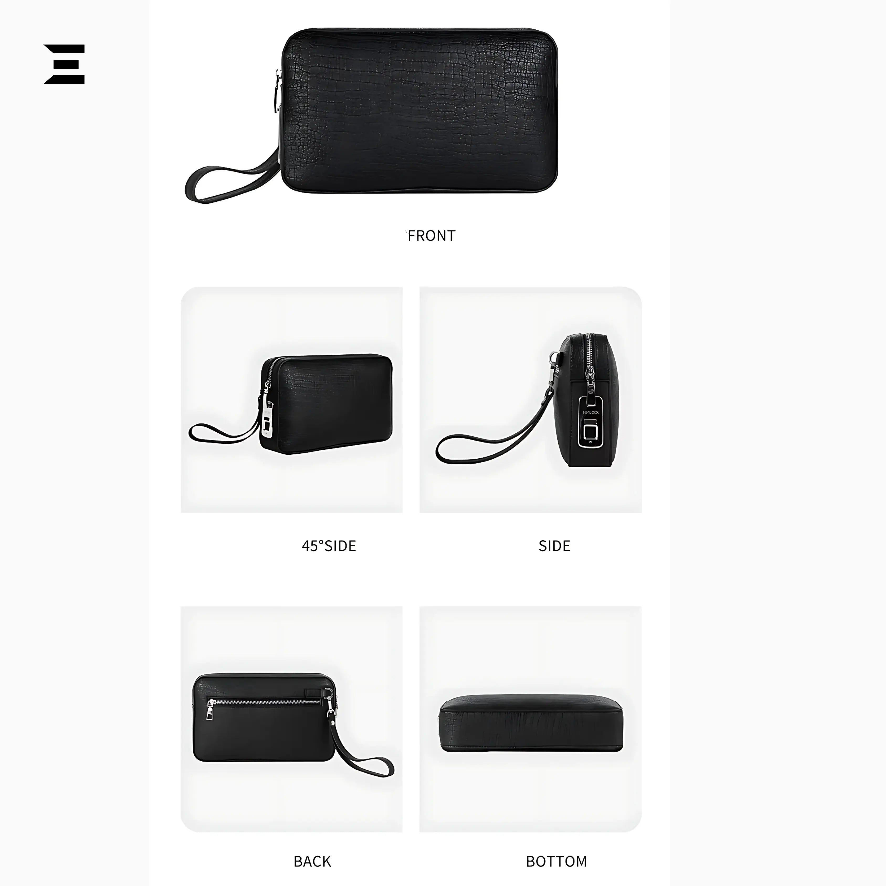 Luxury Fingerprint Lock Leather Clutch Bag – Secure Smart Handbag IBRELIA™ IBRELIA