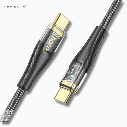 HOCO U121 Transparent Discovery Edition 60W Charging Data Cable (USB-C to USB-C) | IBRELIA™