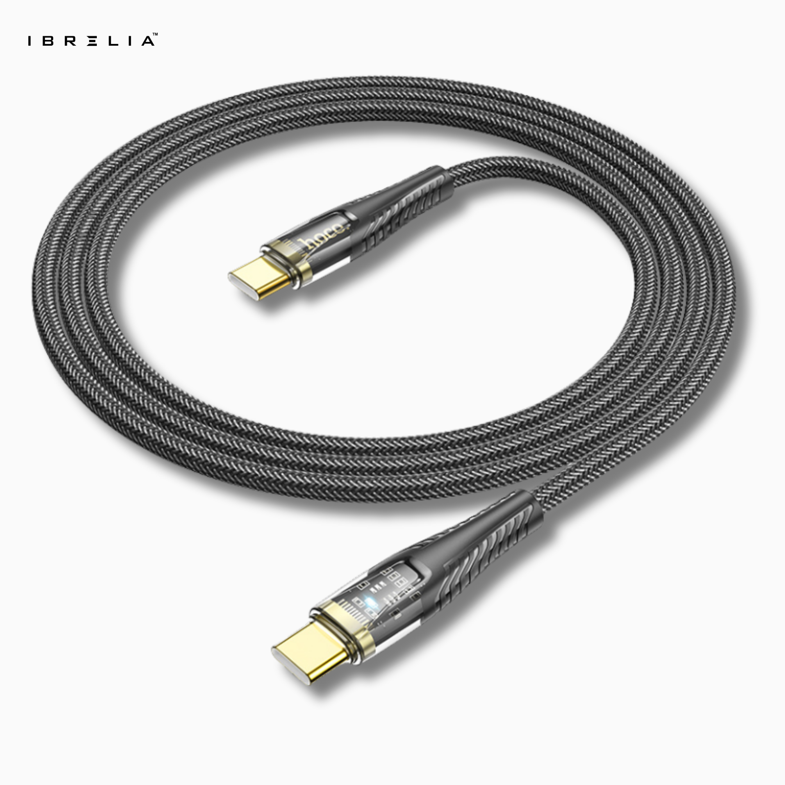 HOCO U121 Transparent Discovery Edition 60W Charging Data Cable (USB-C to USB-C) | IBRELIA™