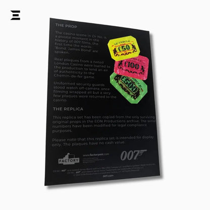 James Bond 007 Dr. No Casino Plaque Set – Limited Edition Prop Replica by Factory Entertainment IBRELIA
