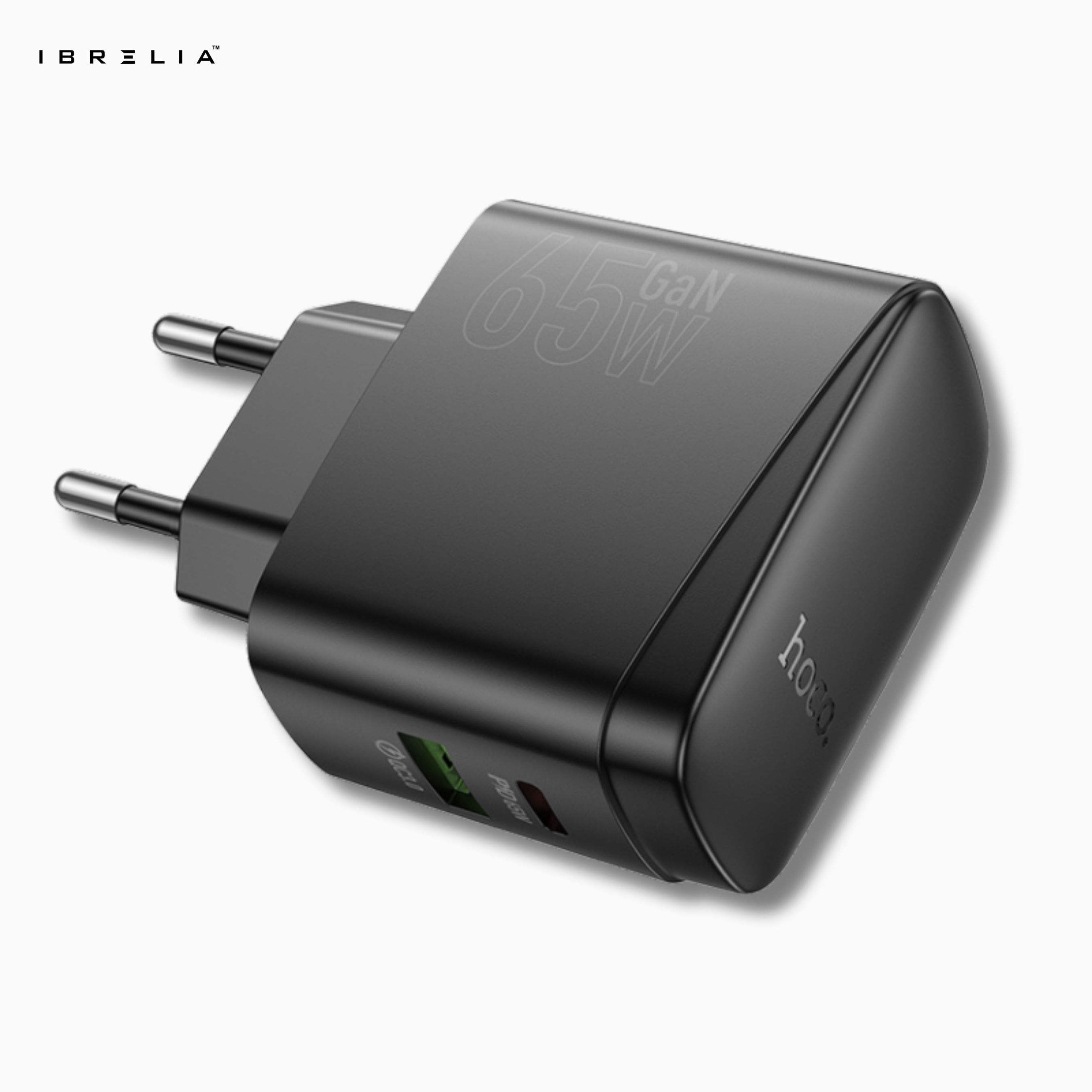 HOCO CS63A Bright PD65W Dual-Port Fast Charger (USB-C + USB-A | 65W Total Output | EU Plug) | IBRELIA™