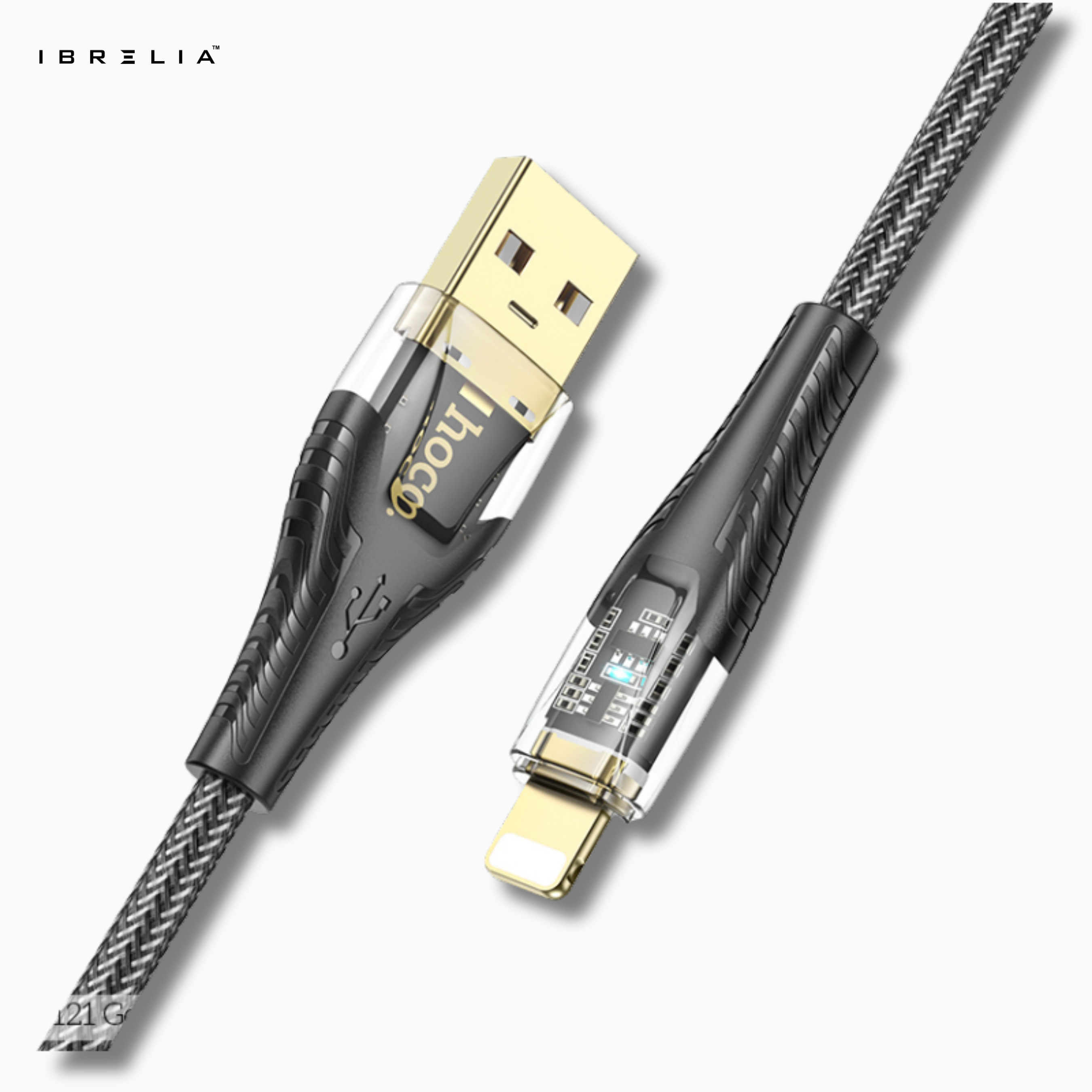 HOCO U121 Transparent Discovery Edition 2.4A Charging Data Cable (USB-A to iP) | IBRELIA™
