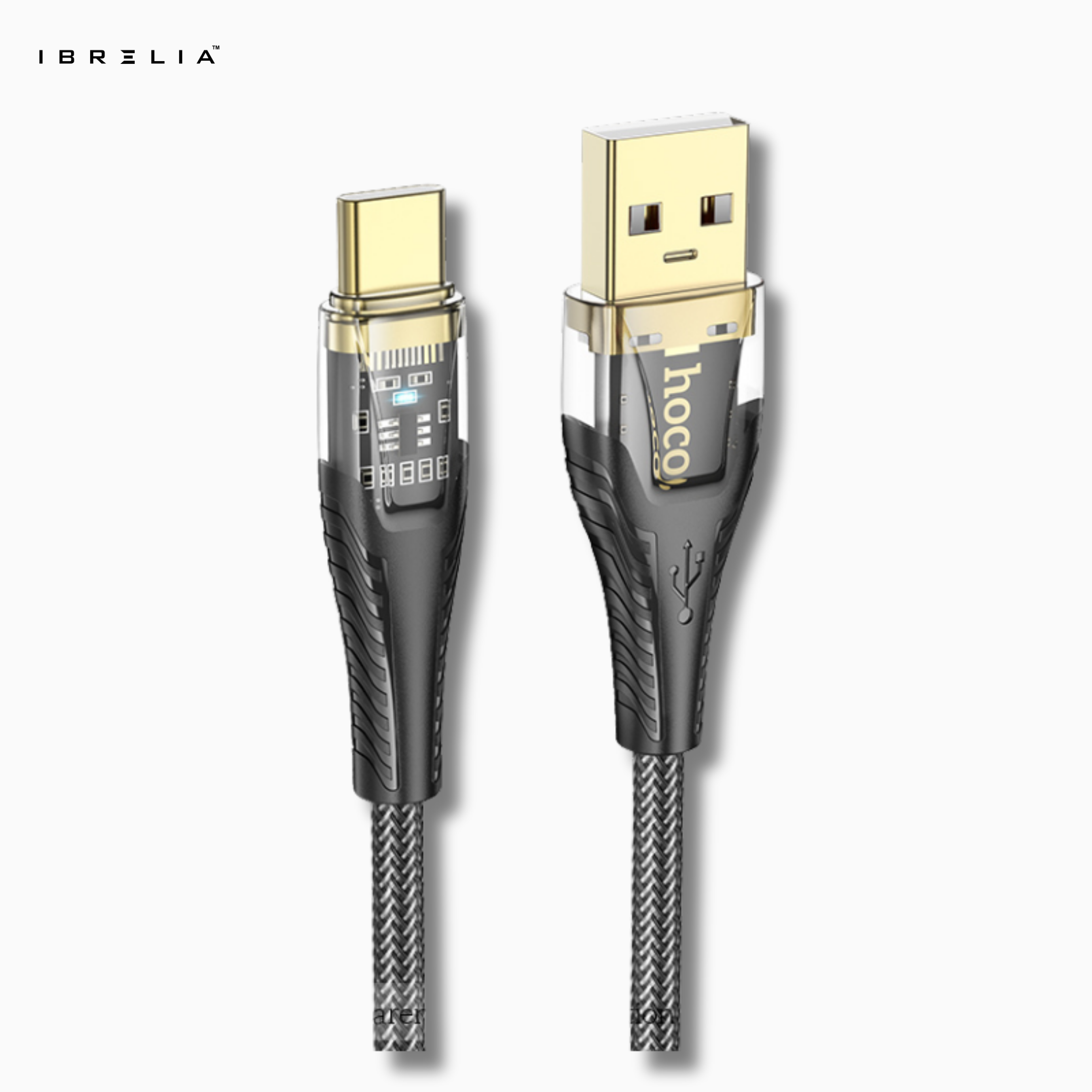 HOCO U121 Transparent Discovery Edition 2.4A Charging Data Cable (USB-A to Type-C) | IBRELIA™