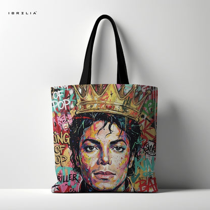 IBRELIA™ King of Pop Graffiti Tote Bag – Michael Jackson Artistic Tote