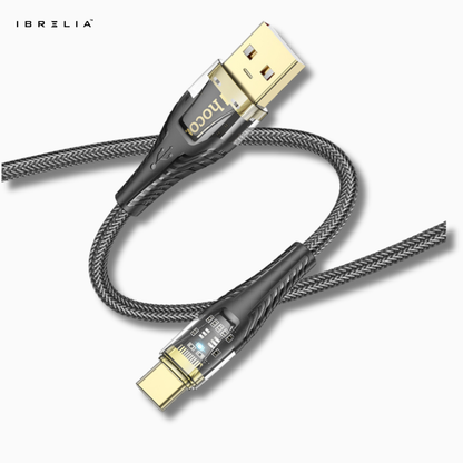 HOCO U121 Transparent Discovery Edition 2.4A Charging Data Cable (USB-A to Type-C) | IBRELIA™