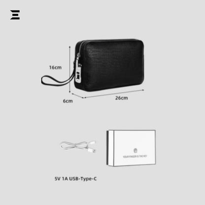 Luxury Fingerprint Lock Leather Clutch Bag – Secure Smart Handbag IBRELIA™ IBRELIA