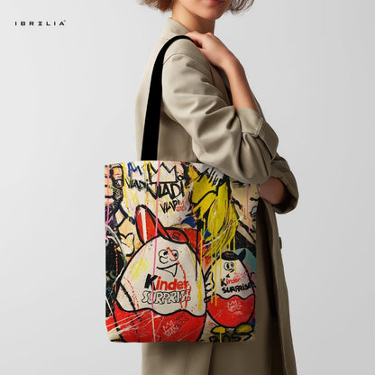 IBRELIA™ Graffiti Pop Art Chocolate Tote Bag – Urban Street Style Tote IBRELIA