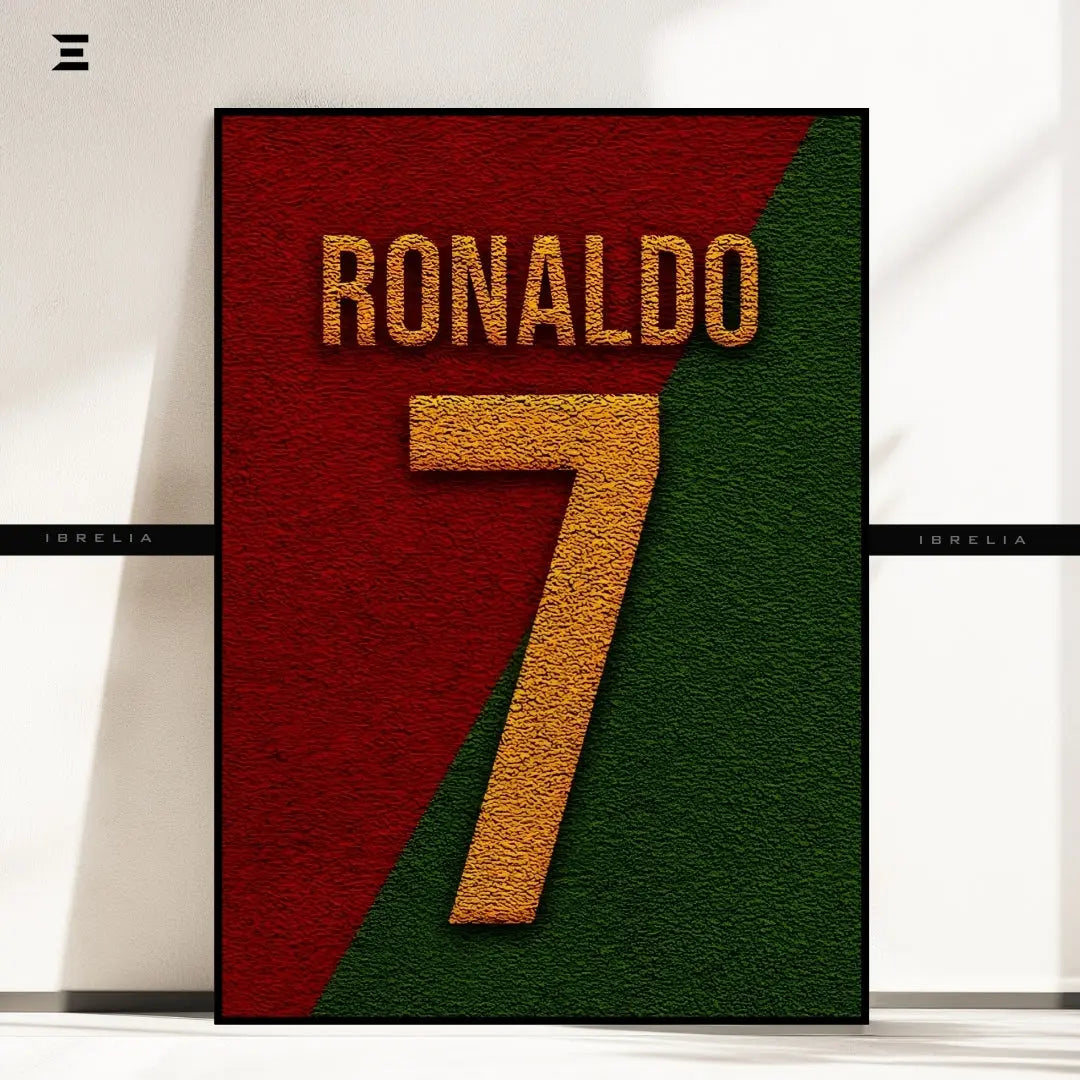 Cristiano Ronaldo “CR7” Jersey Number Resin Wall Art – Portugal Edition | IBRELIA IBRELIA