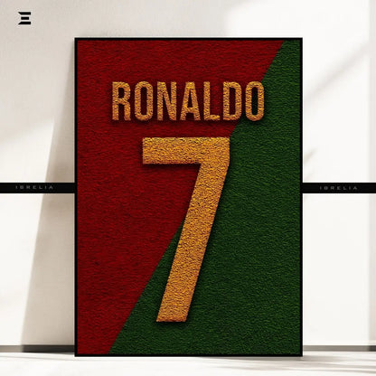 Cristiano Ronaldo “CR7” Jersey Number Resin Wall Art – Portugal Edition | IBRELIA IBRELIA